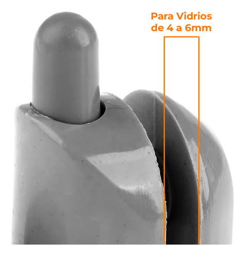 Rueda Simple Inferior X4 Inomax Para Mampara Corrediza De Box De Ducha, Recta O Curva, Vidrios De 4 A 6 Mm
