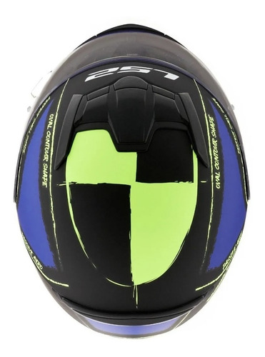 Imagen 7 de 9 de Casco Moto Ls2 Integral 352 Rookie Brush Azul Amarillo