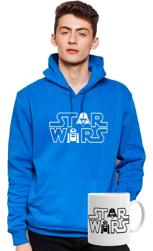 Poleron Canguro Unisex 109 Logo Star Wars + Tazón