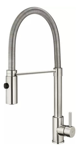 Torneira Monocomando Gourmet De Cozinha Inox Capri Escovada Acabamento Escovado Cor Prata