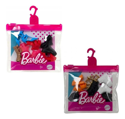 Barbie Paquete De Accesorios Para Zapatos Con 10 Pares Tota.