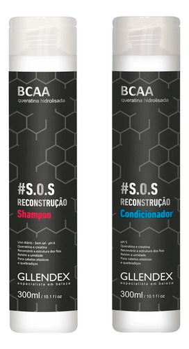 Gllendex Bcaa Reconstruccion Queratina Shampoo + Enjuague 6c