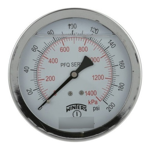 Imagen 1 de 4 de Manómetro Winters Pfq Caja 63mm Inox. R1/4 Posterior Rangos