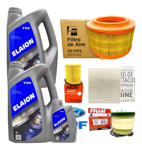 Kit 4 Filtros + 9l Aceite Ypf Elaion F30 Ford Ranger 2.2 3.2