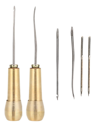 2 Set Many De Cobre Coser Awl Taper Cuero De Reparación De