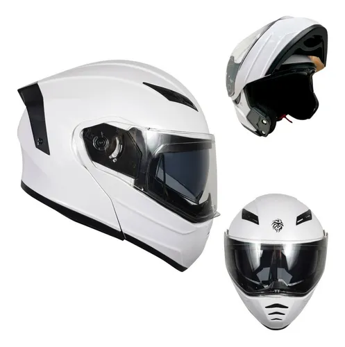 Casco blanco de moto sale