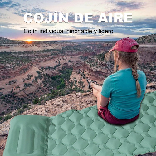 Colchoneta de acampada doble, ultraligera, portátil, automática, inflable, con almohada, para hasta 200 kg, 190 x 120 x 5 cm