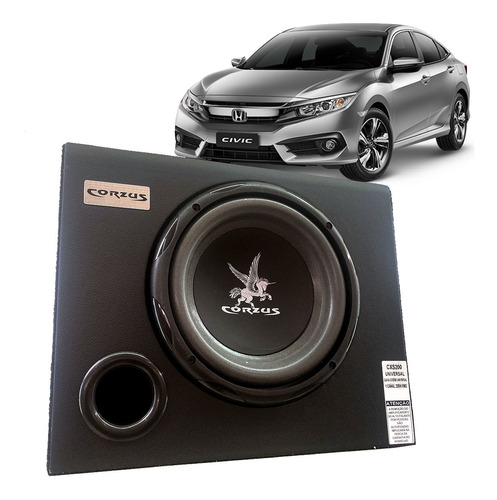 Caixa Subwoofer Corzus 8 Polegadas Honda Civic 2017 A 2021