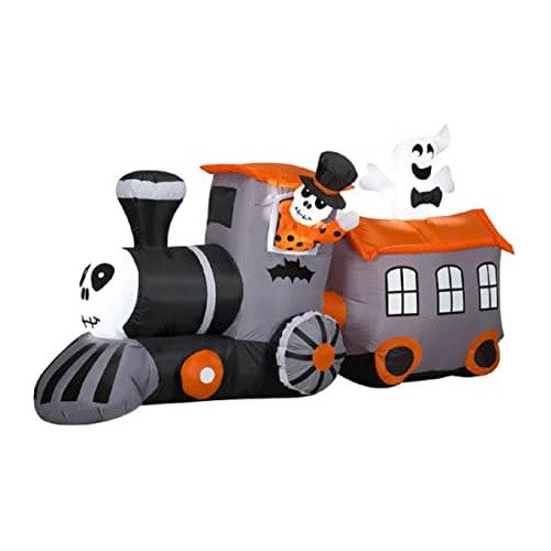 Tren De Esqueletos Fantasma Inflable De Halloween, 6 Pi...