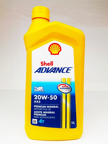 Aceite De Moto 20w50 Shell Advance 4 Tiempo Ax5 1 Litro