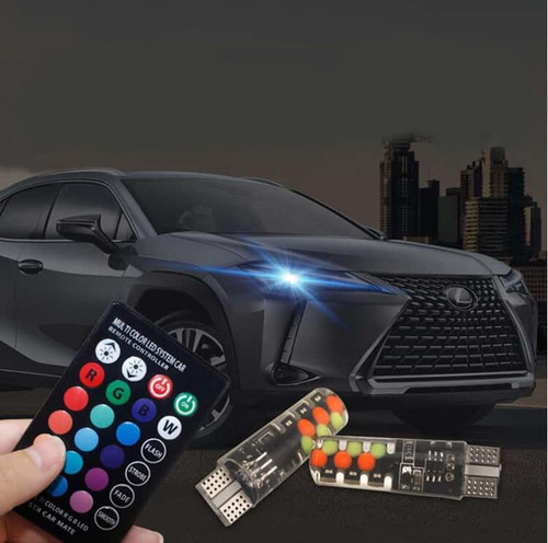 Imagen 2 de 5 de Led Multicolor T10 Posicion Con Control Remoto Rgb X2 W5w