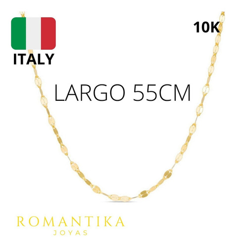 Corrente Em Grão De Café Ouro 10k 55cm 2mm .7gr Cor Dourada