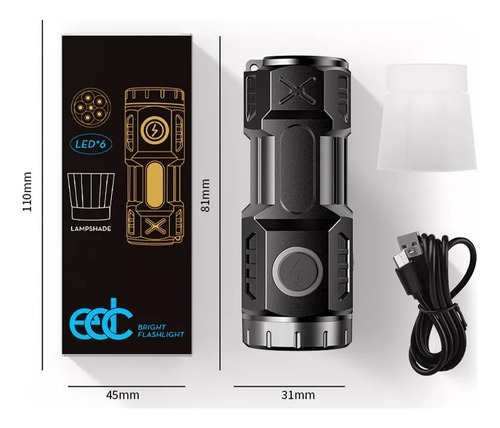 Ratorch 20w Mini Led Potente Linterna 5000lm 6 Modos,clip