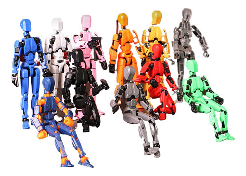 10 Pzs Figura Articulada Dummy 13 Robot Móvil Impreso En 3d