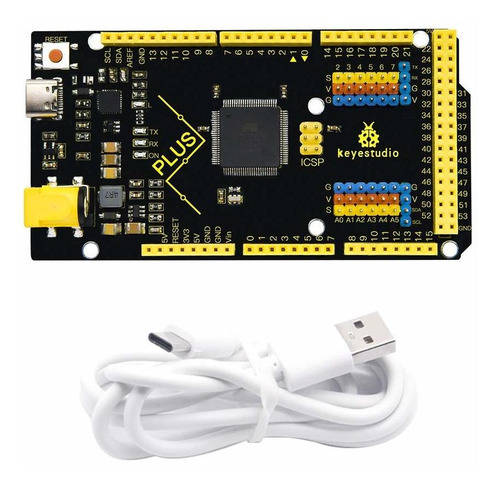 Placa Mega Plus 2560 R3 Para Con Cable Usb Tipo C, Sal...