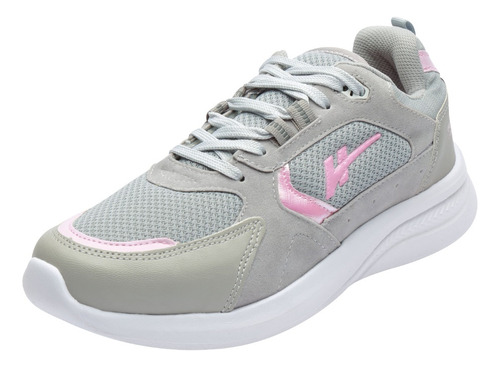 Tenis Casual Dama Color Gris Rosa Bella Shoes Estilo 0109