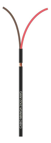 Cabo Manga 2x22 Awg - Com Blindagem Preto - 3 Mt