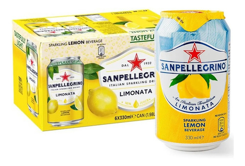 Imagem 1 de 2 de 12x Bebida Saborizada Limão Com Gás S.pellegrino 330ml