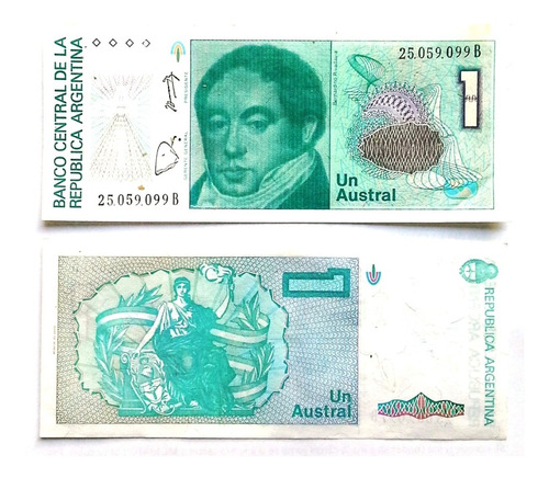 2 Billetes -  1 Austral - No Correlativos - Sin Circular