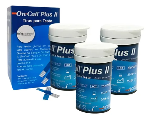 Kit 150un Tiras Para Medir Glicose Glicemia - On Call Plus Azul