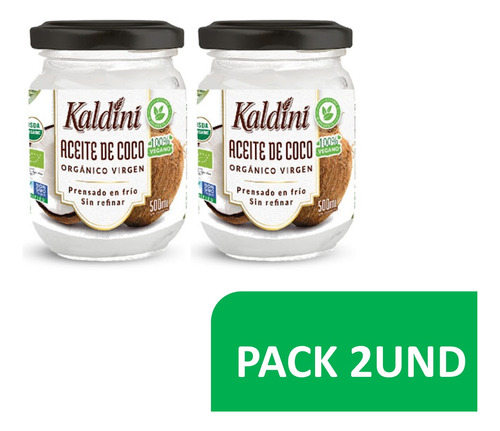 Aceite De Coco Organico Kaldini 500ml Pack 2 Und