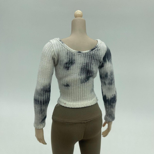 1/6 Top Ajustado De Manga Larga Diy Mini Traje Cuello Bajo
