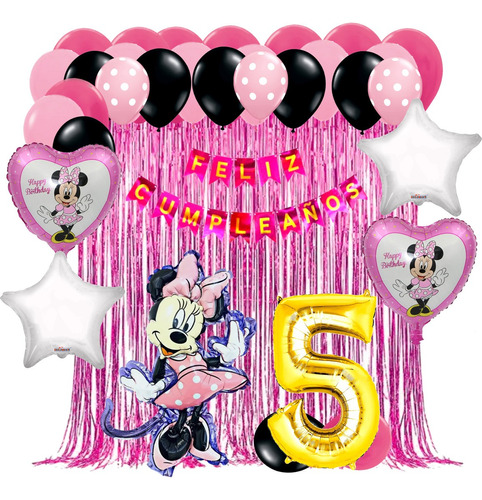 Kit Globos Mimi Minnie Mouse Decoración Cumpleaños Birthday