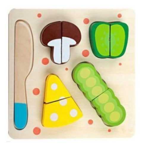 Tablita/cuchillo/comiditas De Madera Con Abrojo - Didáctico