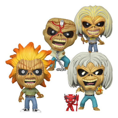 Funko Pop! Rocks Kit 4x Skeleton Eddie Iron Maiden 1st Wave