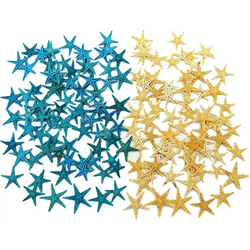 180pcs Estrellas De Mar Pequeñas Azules Y Amarillas, C...
