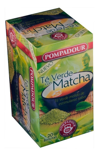 Infusión Té Verde Y Matcha Caja Con 20 Sobres Pompadour