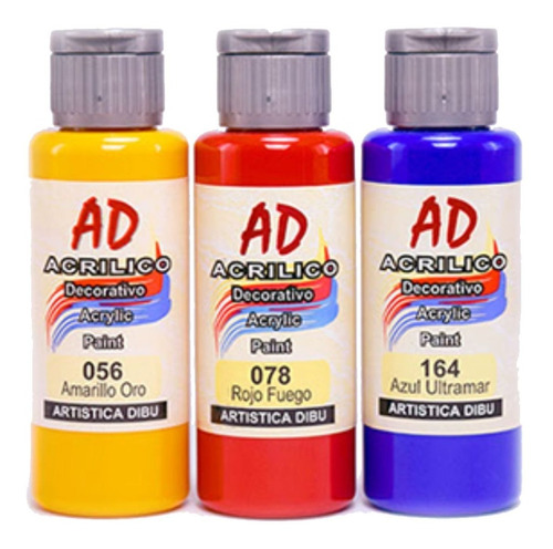 Pintura Acrílica Decorativa Ad 60ml 12 Colores A Elección