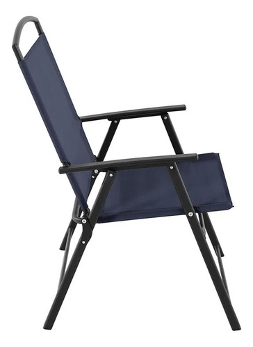 Conjunto de jardim de 6 peças, cadeira de relaxamento dobrável, guarda-chuva, estrutura azul