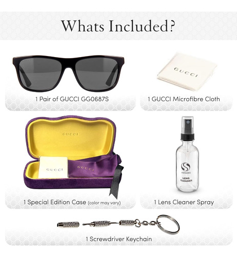 Gucci Gg 0687s Gafas De Sol De Forma Rectangular + Paquete C