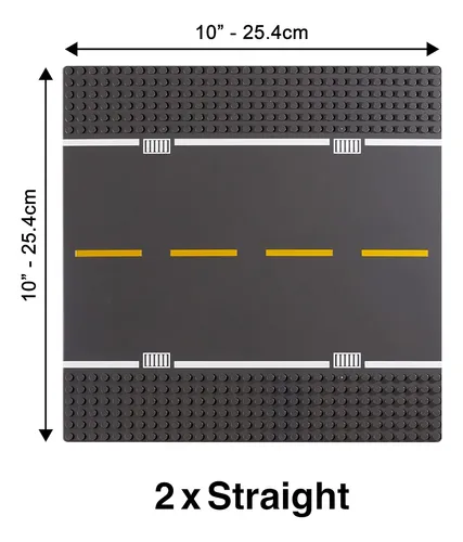 Base De Construcción 8 Pzas Con Diseño De Carretera Gris