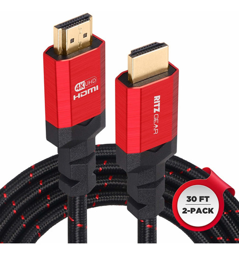 Cable Hdmi 2.0 4k De 30 Pies [2 Paquetes] De Ritzgear. Cable