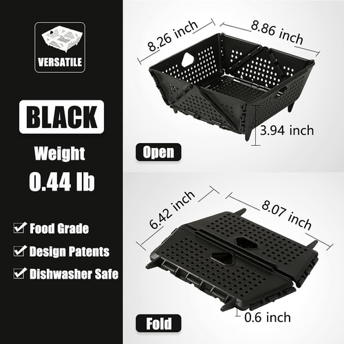 Colador Plegable De Plástico, Cesta De Drenaje Plegable Con
