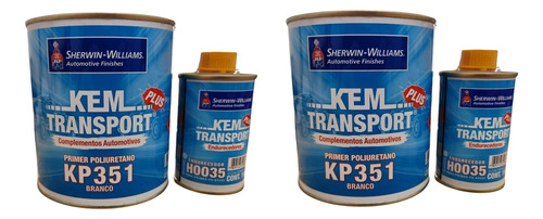 Primer Automotivo Pu Kp-351 Branco Lazzuril Kit C/0,9l 2kits