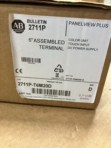 Brand New Allen Bradley 2711p-t6m20d Touchpad Touch Scre Hha