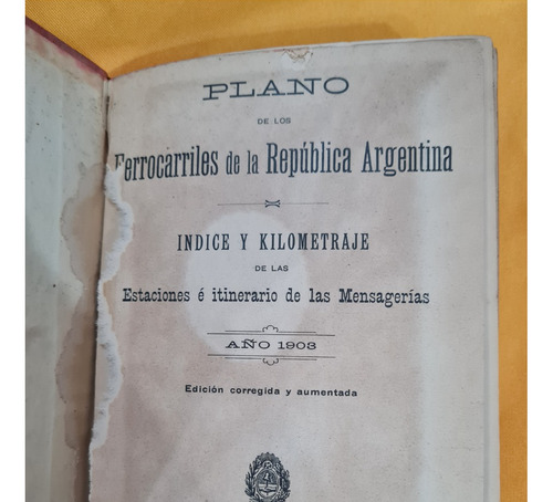 Plano De Los Ferrocarriles De La Rep. Argentina - E. Mendez (Usado)