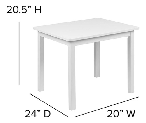 Flash Furniture Kyndl Juego De Mesa Y Silla De Madera Maciza Color