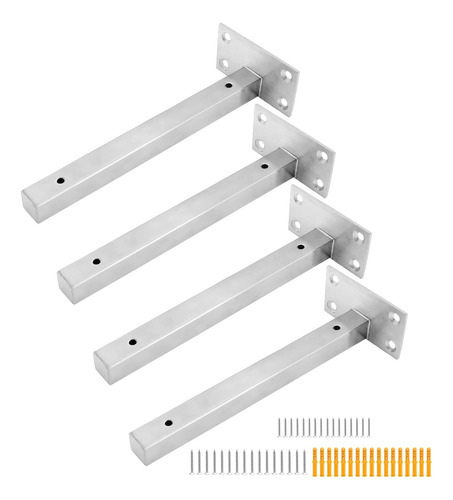 4 Soportes Flotantes De Acero Inoxidable 8 Resistente Para