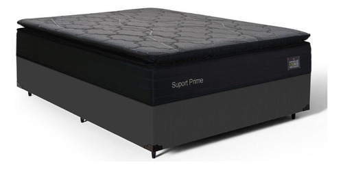 Box Casal + Colchão De Espuma D45 Pillow Top Suport Prime