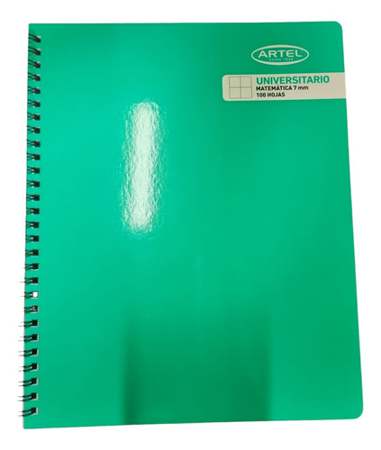 Cuaderno Universitario Verde Matemáticas 7mm 100hojas Artel