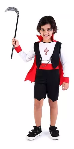 Fantasia Masculina Barão Von Vampiro Festa Halloween Carnaval