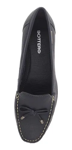 Mocassim bottero feminino em sales couro com laço frontal