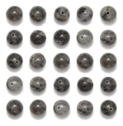 Ncb 200pcs Beads Sueltos De Larvikita Negro De 6 Mm Para Hac