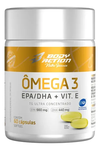 Ômega 3 Tg Ultra Concentrado Vitamina E - 60 Caps Bodyaction Sabo...