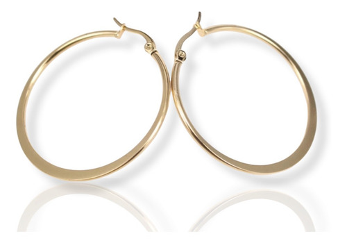 Arracadas De 6.5 Cms Oro Lam.