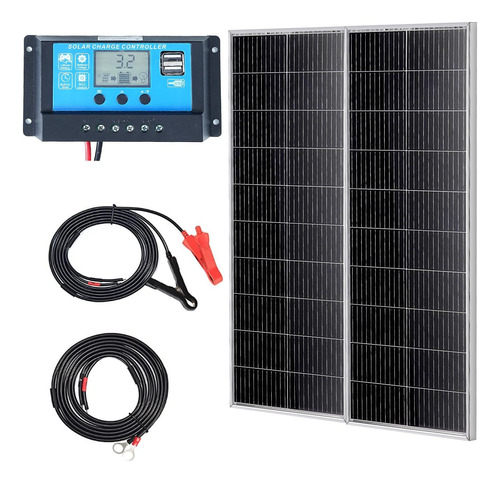 Kit De Panel Solar Monocristalino De 200 W, 2 Paneles Solare